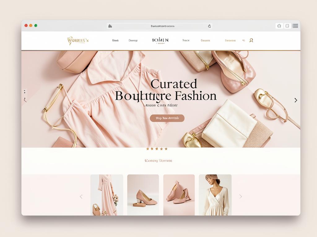 Custom website design for a women's boutique clothing store