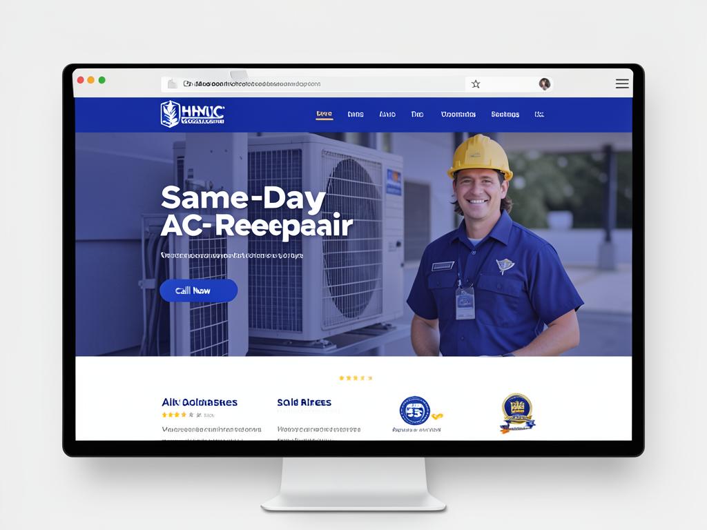 Custom website design for an HVAC and air conditioning company