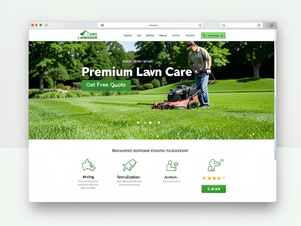 Custom website design for a lawn care and landscaping company